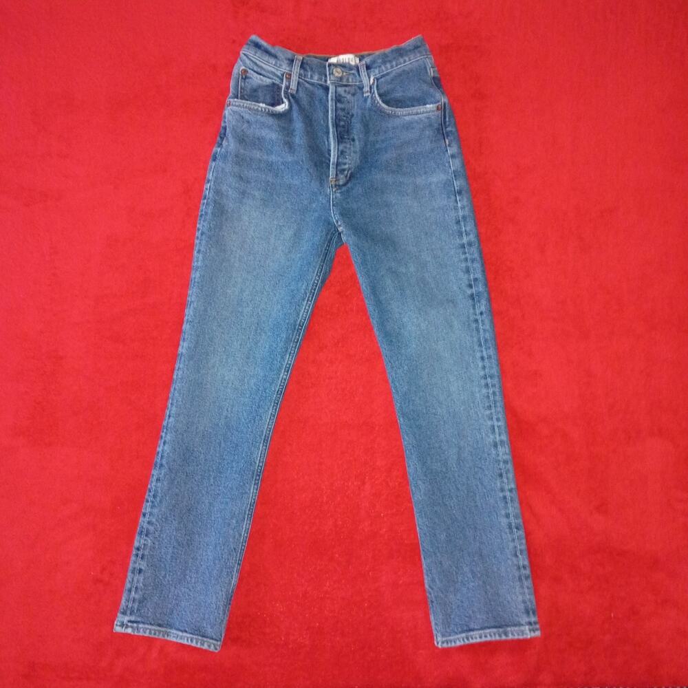 AGOLDE 90's Pinch Waist High Rise Anthro Straight Jeans In Essence Women Sz 24